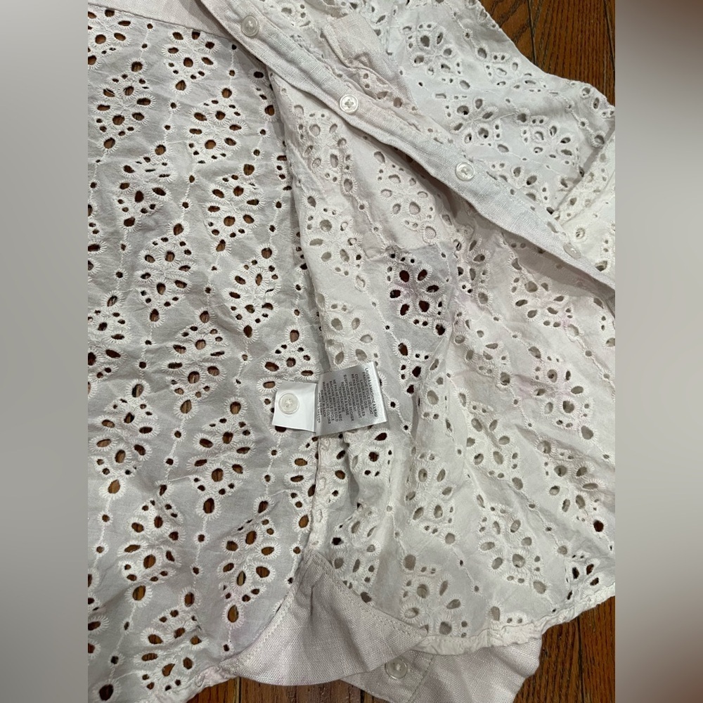 Rachel Zoe Cream Eyelet Blouse - Picture 6 of 9